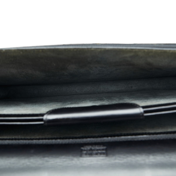 ロエベ アナグラム ゴールド金具 ハンドバッグ ビジネスバッグ ブリーフケース ブラック レザー メンズ LOEWE 【中古】