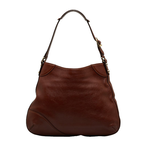 グッチ ハスラービット ワンショルダーバッグ 137388 ブラウン レザー レディース GUCCI 【中古】