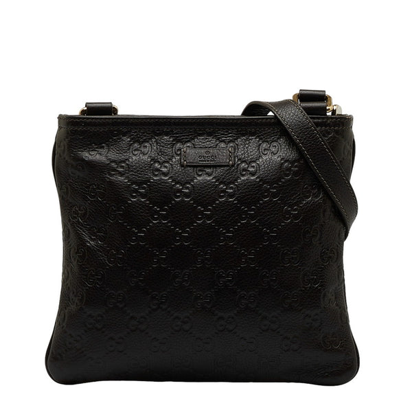 グッチ グッチシマ 斜め掛け ショルダーバッグ 201538 ブラウン レザー レディース GUCCI 【中古】