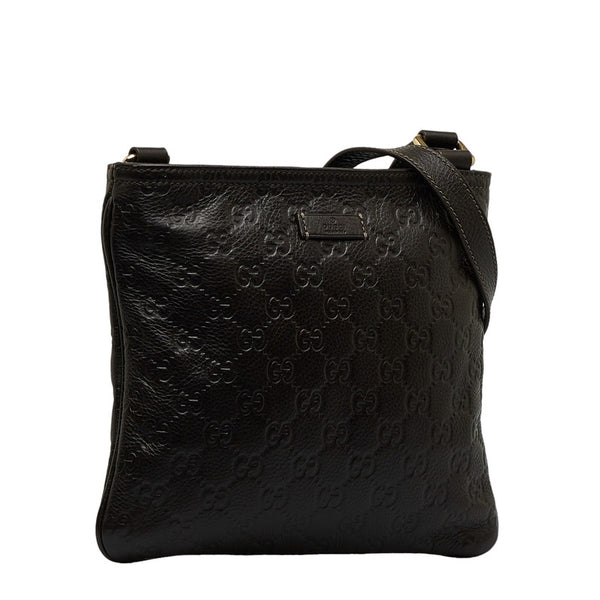 グッチ グッチシマ 斜め掛け ショルダーバッグ 201538 ブラウン レザー レディース GUCCI 【中古】