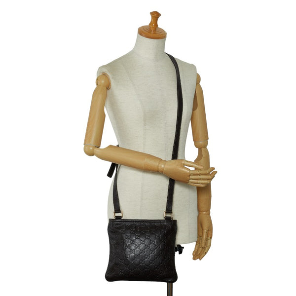 グッチ グッチシマ 斜め掛け ショルダーバッグ 201538 ブラウン レザー レディース GUCCI 【中古】