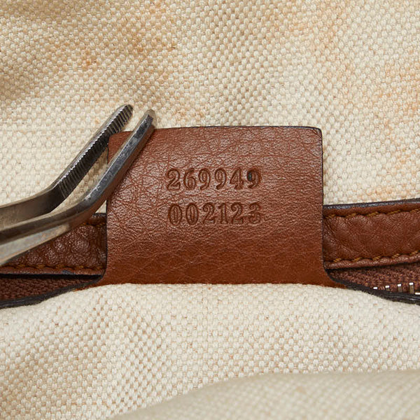 グッチ GGキャンバス ベラ バンブーリボンタッセル ワンショルダーバッグ 269949 ベージュ ブラウン キャンバス レザー レディース GUCCI 【中古】