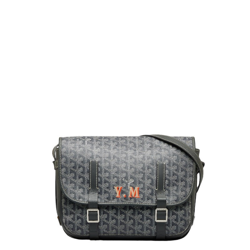ゴヤール ベルヴェデールPM 斜め掛け ショルダーバッグ グレー PVC レザー レディース GOYARD 【中古】