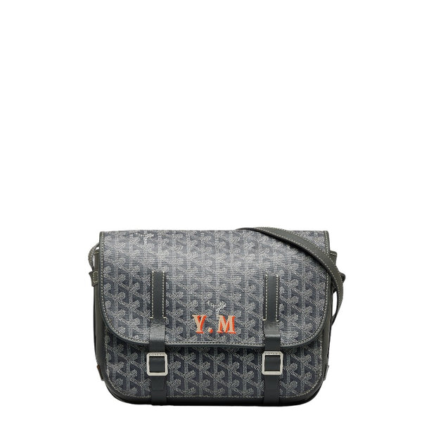 ゴヤール ベルヴェデールPM 斜め掛け ショルダーバッグ グレー PVC レザー レディース GOYARD 【中古】