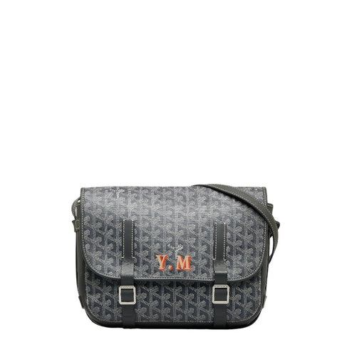 ゴヤール ベルヴェデールPM 斜め掛け ショルダーバッグ グレー PVC レザー レディース GOYARD 【中古】