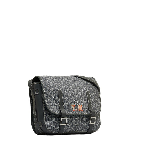 ゴヤール ベルヴェデールPM 斜め掛け ショルダーバッグ グレー PVC レザー レディース GOYARD 【中古】