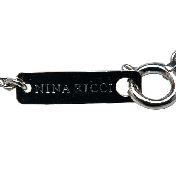 ニナリッチ K18WG ホワイトゴールド ダイヤ0.35 シェル スクエア シェル ネックレス レディース NINA RICCI 【中古】