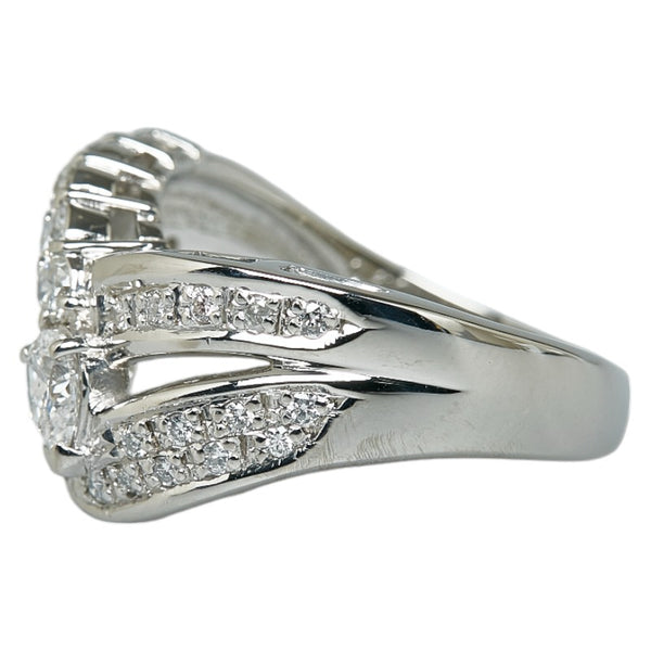 Pt900 プラチナ ダイヤ0.31 ダイヤ0.60ct リング 指輪 レディース 18号 【中古】