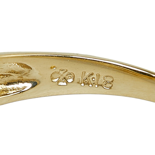 K18YG イエローゴールド ダイヤ0.07ct リング 指輪 レディース 10号 【中古】