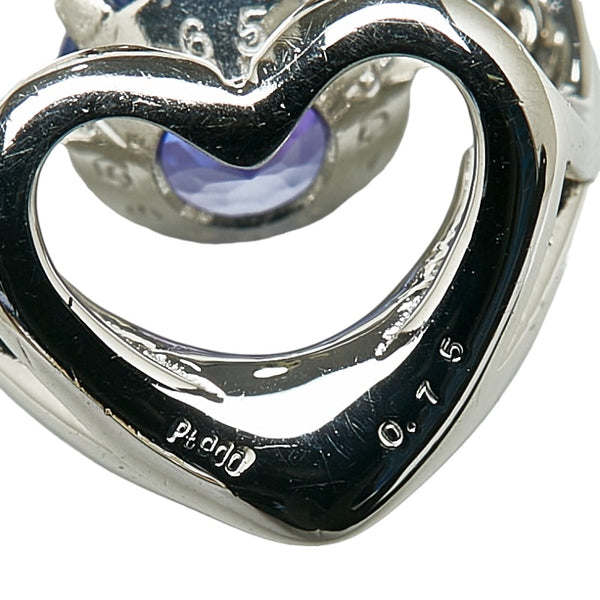 Pt900 プラチナ Pt850 プラチナ タンザナイト0.75ct ペンダントネックレス レディース 【中古】