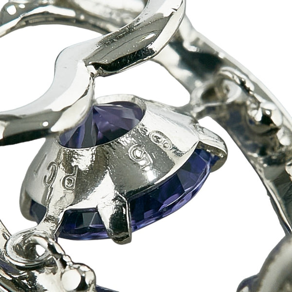 Pt900 プラチナ Pt850 プラチナ タンザナイト0.75ct ペンダントネックレス レディース 【中古】