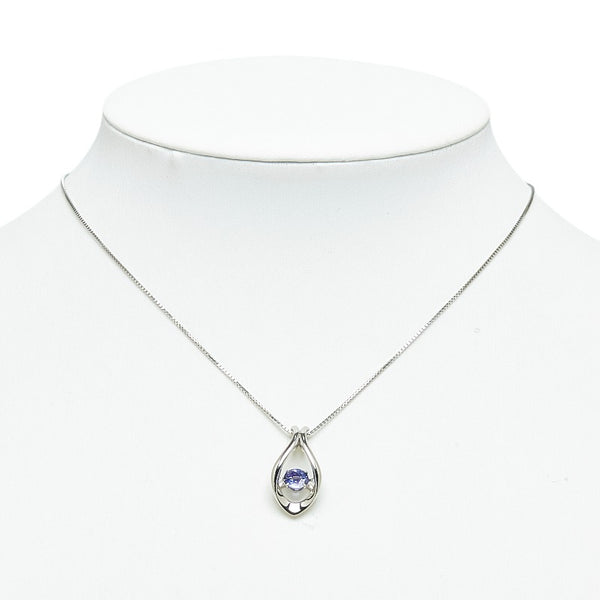 Pt900 プラチナ Pt850 プラチナ タンザナイト0.75ct ペンダントネックレス レディース 【中古】