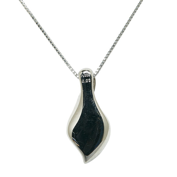 Pt900 プラチナ Pt850 プラチナ パパラチアサファイア0.268ct ダイヤ0.03ct ペンダントネックレス レディース 【中古】