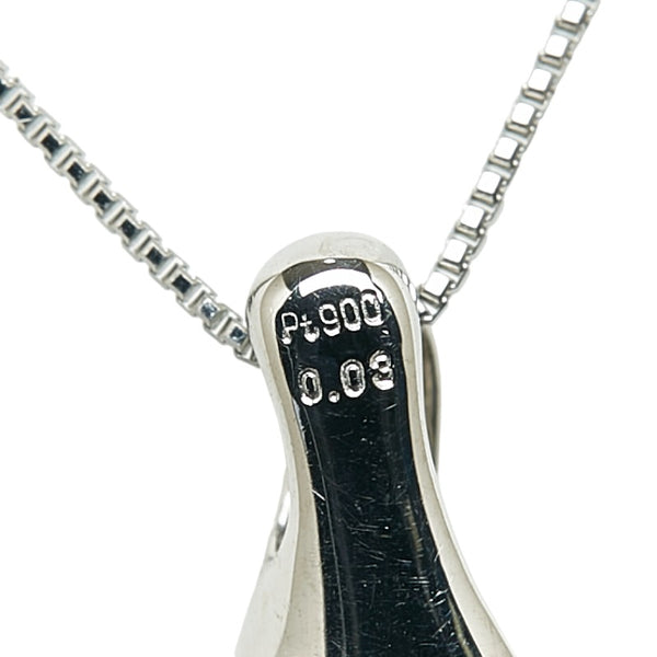 Pt900 プラチナ Pt850 プラチナ パパラチアサファイア0.268ct ダイヤ0.03ct ペンダントネックレス レディース 【中古】