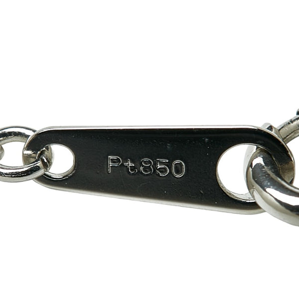 Pt900 プラチナ Pt850 プラチナ パパラチアサファイア0.268ct ダイヤ0.03ct ペンダントネックレス レディース 【中古】