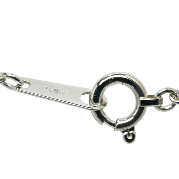 Pt900 プラチナ Pt850 プラチナ パパラチアサファイア0.268ct ダイヤ0.03ct ペンダントネックレス レディース 【中古】