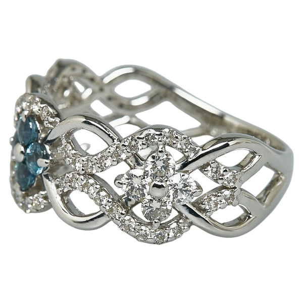 Pt900 プラチナ アレキサンドライト ダイヤ0.69ct リング 指輪 レディース 14.5号 【中古】