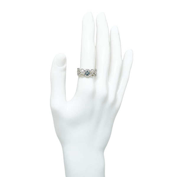 Pt900 プラチナ アレキサンドライト ダイヤ0.69ct リング 指輪 レディース 14.5号 【中古】
