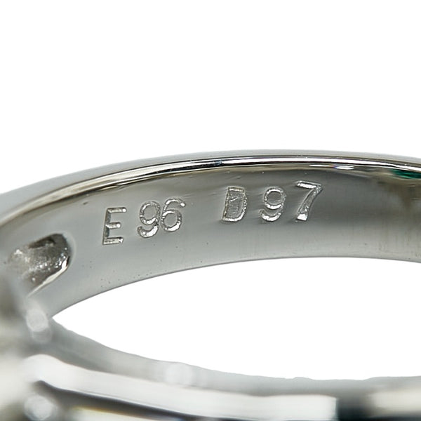 Pt900 プラチナ エメラルド0.96ct ダイヤ0.97ct リング 指輪 レディース 10号 【中古】