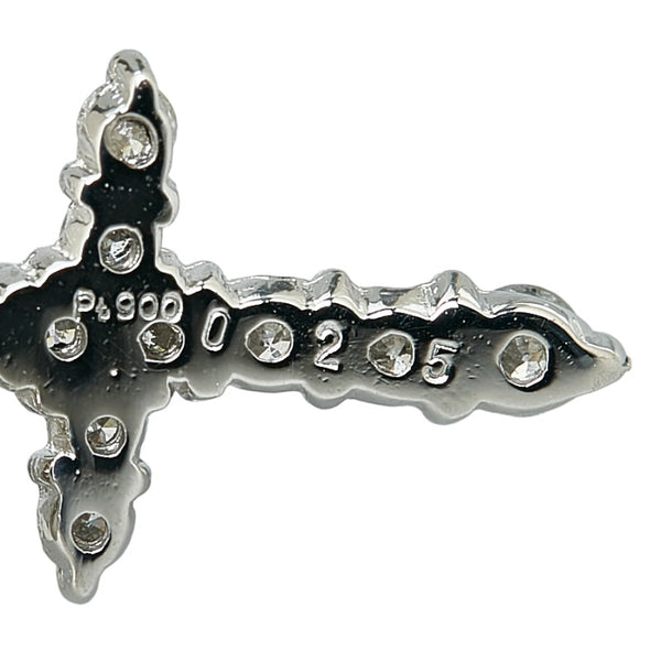 Pt900 プラチナ ダイヤ0.50ct クロス 十字架 ピアス レディース 【中古】