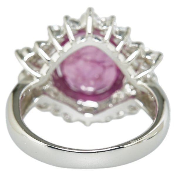 Pt900 プラチナ ピンクサファイア2.74ct ダイヤ0.63ct リング 指輪 レディース 8号 【中古】