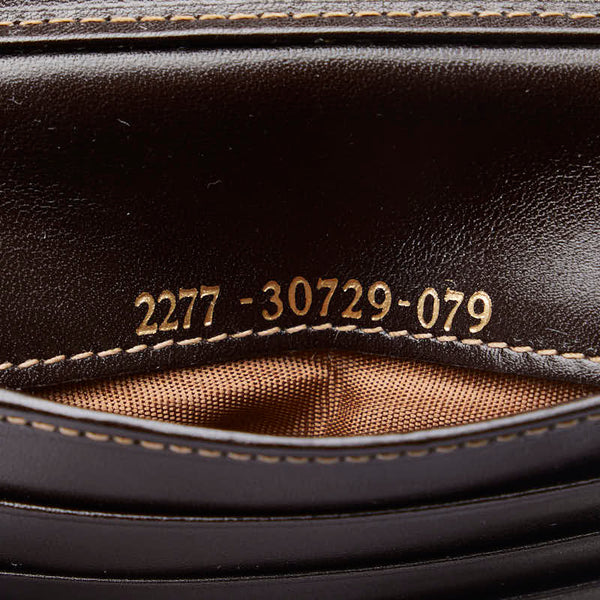 フェンディ ズッカ 二つ折り財布 コンパクトウォレット 2277 ブラウン キャンバス レザー レディース FENDI 【中古】