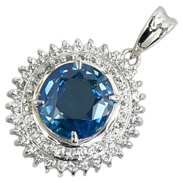 Pt900 プラチナ サファイア2.27ct ダイヤ0.45ct ペンダントトップ レディース 【中古】