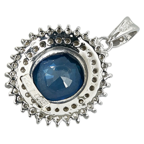 Pt900 プラチナ サファイア2.27ct ダイヤ0.45ct ペンダントトップ レディース 【中古】