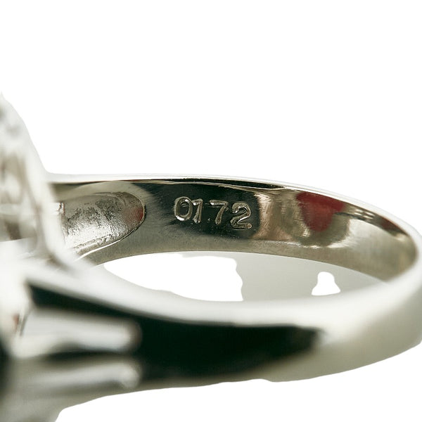 Pt900 プラチナ 珊瑚 ダイヤ0.172ct リング 指輪 レディース 9.5号 【中古】