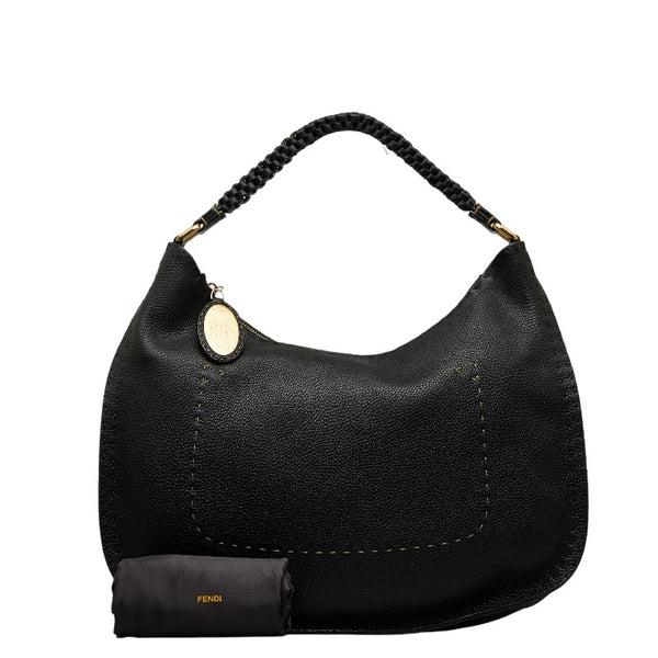 フェンディ セレリア ワンショルダーバッグ ハンドバッグ 8BR582 ブラック レザー レディース FENDI 【中古】