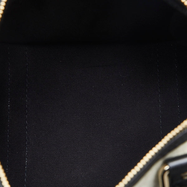 グッチ GGスプリーム ハンドバッグ ミニボストンバッグ 193604 2123 ホワイト ブラック PVC レザー レディース GUCCI 【中古】