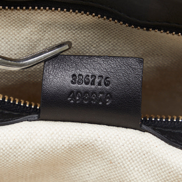 グッチ マイクログッチシマ トートバッグ 336776 ブラック エナメル レディース GUCCI 【中古】