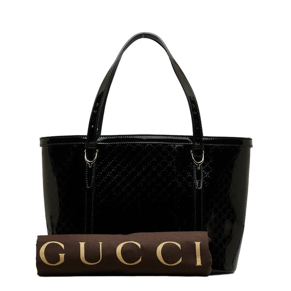 グッチ マイクログッチシマ トートバッグ 336776 ブラック エナメル レディース GUCCI 【中古】