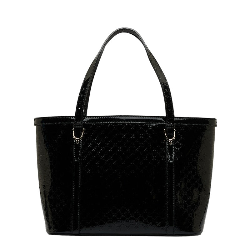 グッチ マイクログッチシマ トートバッグ 336776 ブラック エナメル レディース GUCCI 【中古】