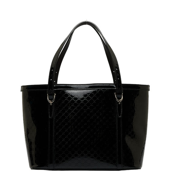 グッチ マイクログッチシマ トートバッグ 336776 ブラック エナメル レディース GUCCI 【中古】