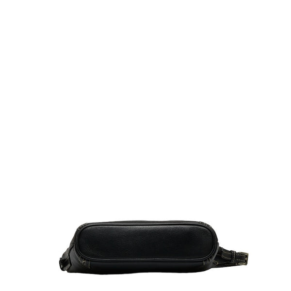 バーバリー ノバチェック ショルダーバッグ ブラック レザー レディース BURBERRY 【中古】