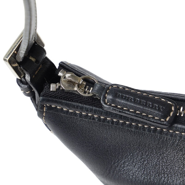 バーバリー ノバチェック ショルダーバッグ ブラック レザー レディース BURBERRY 【中古】