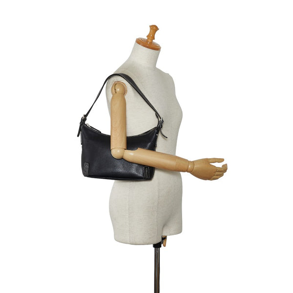 バーバリー ノバチェック ショルダーバッグ ブラック レザー レディース BURBERRY 【中古】