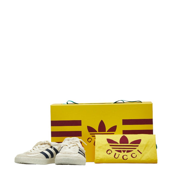 グッチ ×adidas アディダス GAZELLE ガゼル スニーカー HQ8849 ホワイト マルチカラー レザー スウェード レディース GUCCI 【中古】