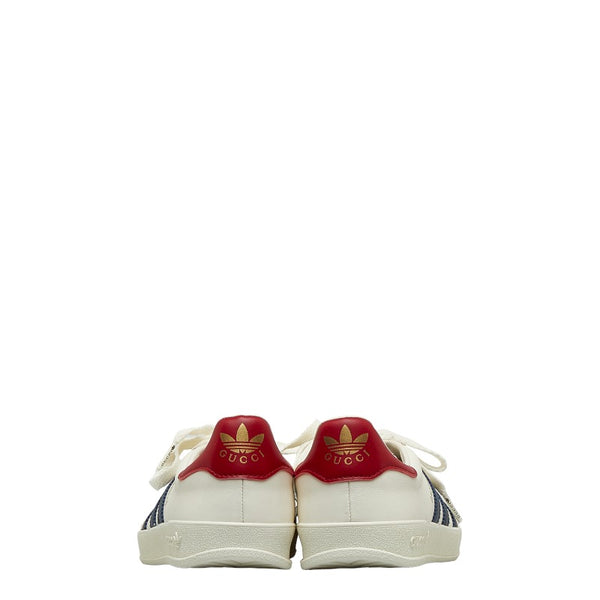グッチ ×adidas アディダス GAZELLE ガゼル スニーカー HQ8849 ホワイト マルチカラー レザー スウェード レディース GUCCI 【中古】