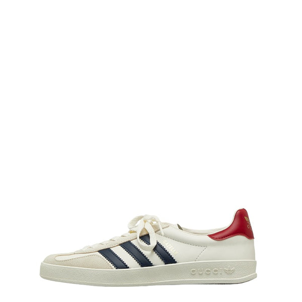 グッチ ×adidas アディダス GAZELLE ガゼル スニーカー HQ8849 ホワイト マルチカラー レザー スウェード レディース GUCCI 【中古】