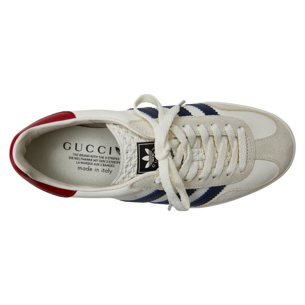 グッチ ×adidas アディダス GAZELLE ガゼル スニーカー HQ8849 ホワイト マルチカラー レザー スウェード レディース GUCCI 【中古】