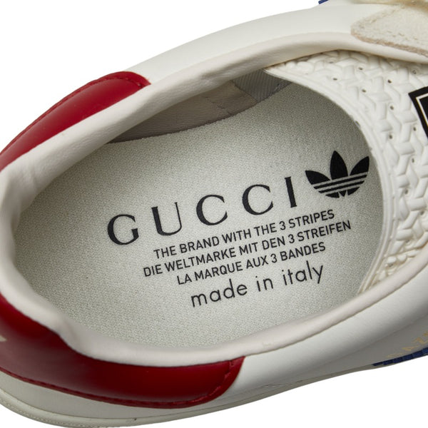 グッチ ×adidas アディダス GAZELLE ガゼル スニーカー HQ8849 ホワイト マルチカラー レザー スウェード レディース GUCCI 【中古】