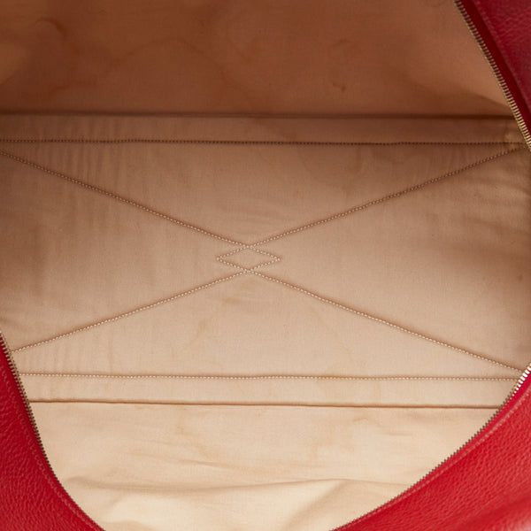 エルメス ヴィクトリア50 ボストンバッグ ルージュヴィフ ベージュ トワルアッシュ トリヨンクレマンス レディース HERMES 【中古】