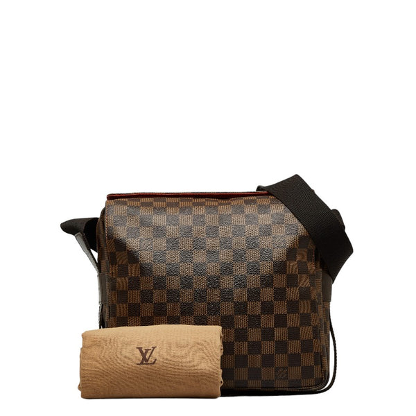 ルイ ヴィトン ダミエ ナヴィグリオ 斜め掛け ショルダーバッグ N45255 ブラウン PVC レザー レディース LOUIS VUITTON 【中古】