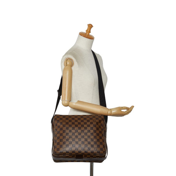 ルイ ヴィトン ダミエ ナヴィグリオ 斜め掛け ショルダーバッグ N45255 ブラウン PVC レザー レディース LOUIS VUITTON 【中古】