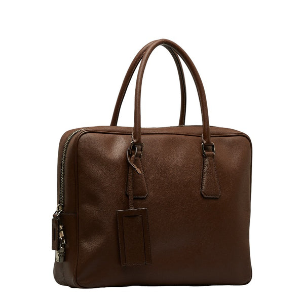 プラダ ビジネスバッグ ブリーフケース 書類カバン VS0305 ブラウン レザー メンズ PRADA 【中古】