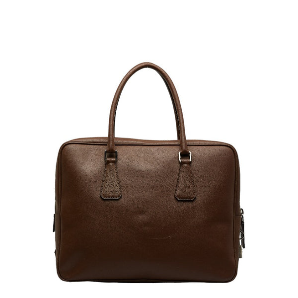 プラダ ビジネスバッグ ブリーフケース 書類カバン VS0305 ブラウン レザー メンズ PRADA 【中古】