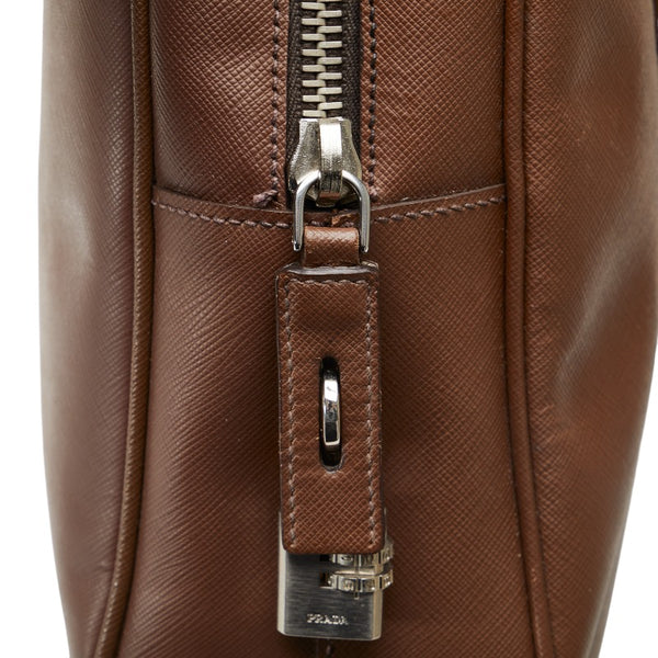 プラダ ビジネスバッグ ブリーフケース 書類カバン VS0305 ブラウン レザー メンズ PRADA 【中古】