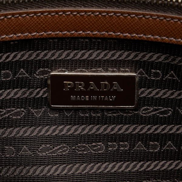 プラダ ビジネスバッグ ブリーフケース 書類カバン VS0305 ブラウン レザー メンズ PRADA 【中古】
